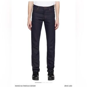 Men’s Naked & Famous Raw Denim size 30
